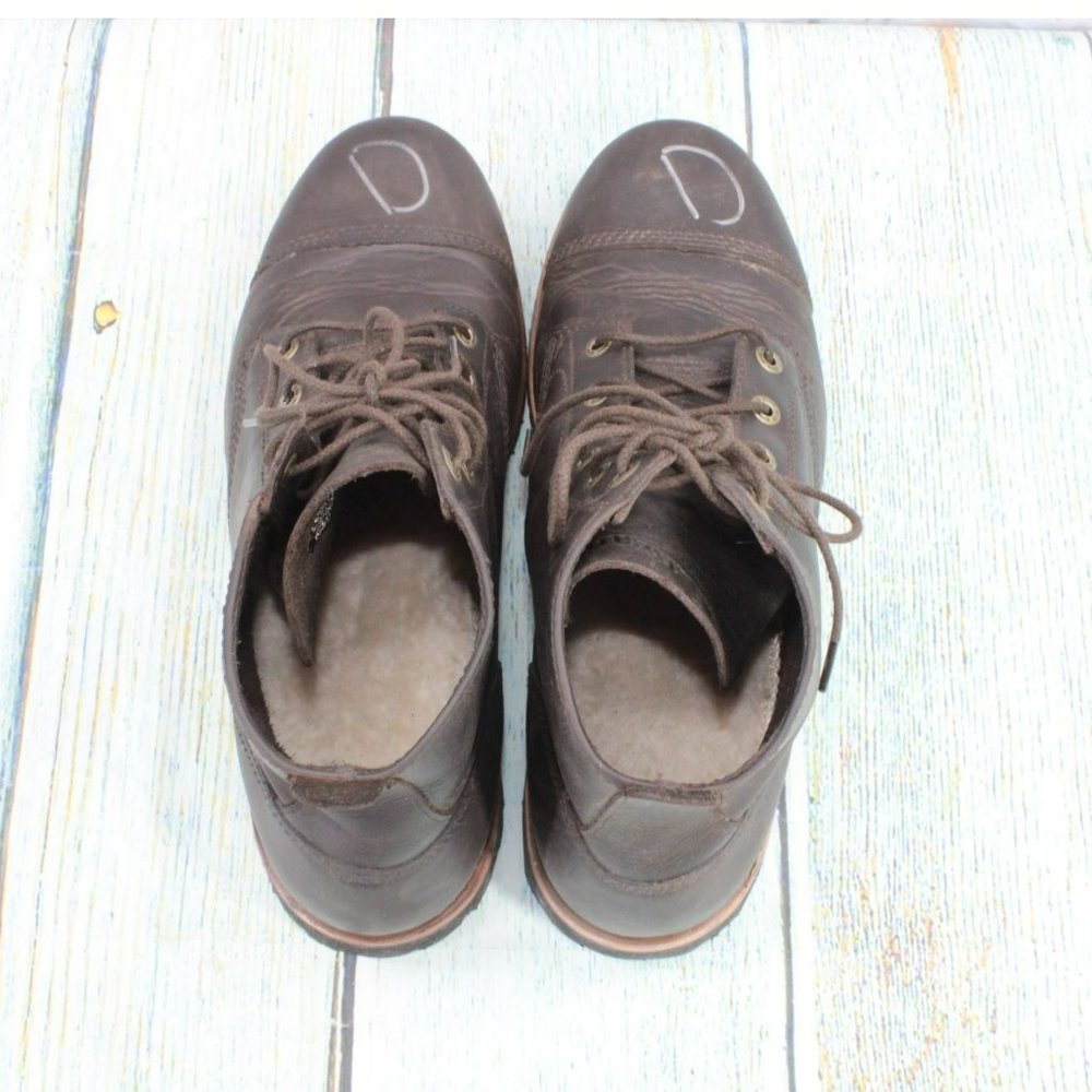 LL Bean Brown Leather Cap Toe Vibram Sole Casual Ankle Boots Size 11.5 Wide - Picture 7 of 9